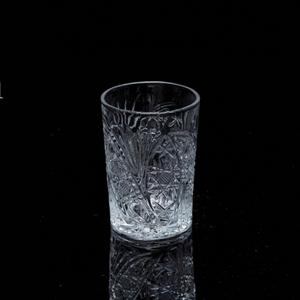 Engraved glass tumbler, 69mm dia.x 96mm h