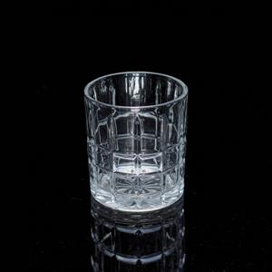Engraved glass tumbler, 74mm dia.x 82mm h