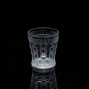 Engraved glass tumbler, 83mm dia.x 90mm h