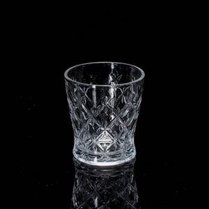 Engraved glass tumbler, 83mm dia.x 90mm h