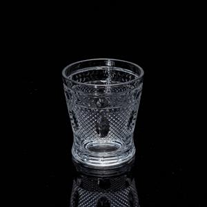 Engraved glass tumbler, 83mm dia.x 90mm h