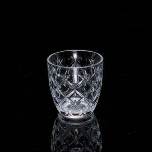 Engraved glass tumbler, 82mm dia.x 82mm h