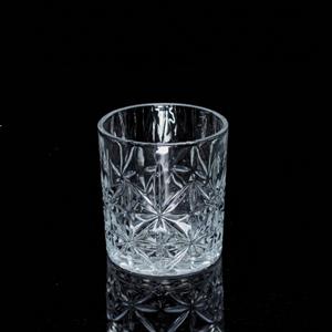Engraved glass tumbler, 85mm dia.x 93mm h