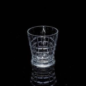 Engraved glass tumbler, 83mm dia.x 90mm h
