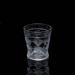 Engraved glass tumbler, 83mm dia.x 90mm h