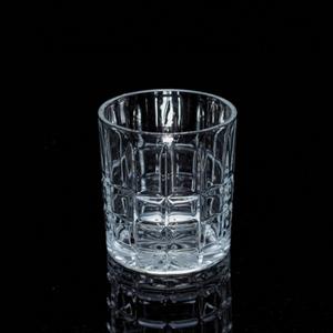Engraved glass tumbler, 85mm dia.x 93mm h