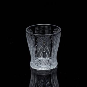 Engraved glass tumbler, 83mm dia.x 90mm h