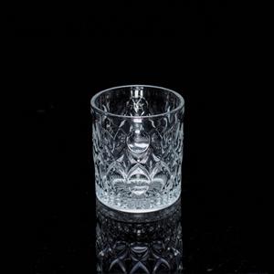 Engraved glass tumbler, 74mm dia.x 82mm h