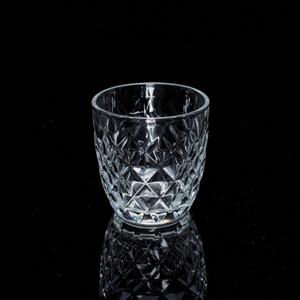 Engraved glass tumbler, 82mm dia.x 82mm h