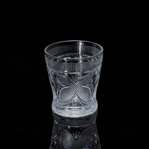 Engraved glass tumbler, 83mm dia.x 90mm h