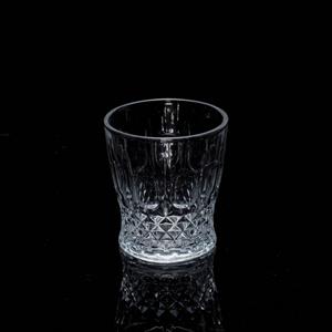 Engraved glass tumbler, 83mm dia.x 90mm h