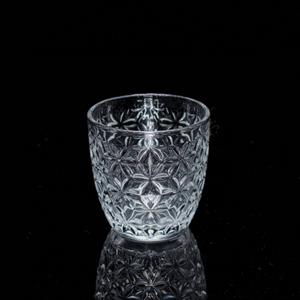 Engraved glass tumbler, 82mm dia.x 82mm h