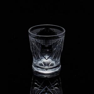 Engraved glass tumbler, 83mm dia.x 90mm h