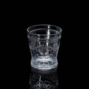 Engraved glass tumbler, 83mm dia.x 90mm h