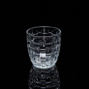 Engraved glass tumbler, 82mm dia.x 82mm h