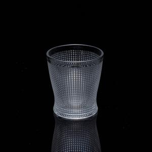 Engraved glass tumbler, 83mm dia.x 90mm h