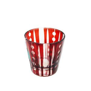 Engraved glass tumbler, 73mm dia.x 81mm h