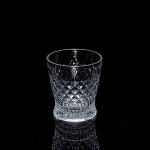 Engraved glass tumbler, 83mm dia.x 90mm h