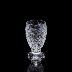 Engraved glass tumbler, 70mm dia.x 132mm h