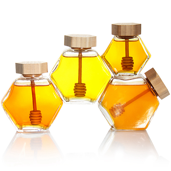 280ml Hexagonal Glass Jar