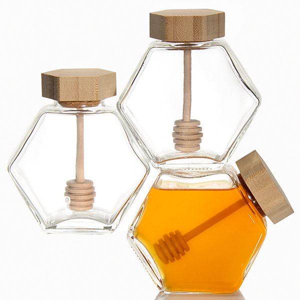 380ml Hexagonal Glass Jar