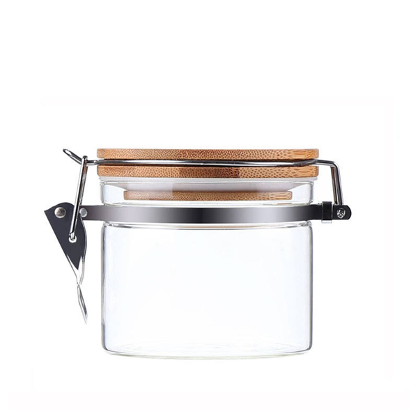 1140ml Clip Top Wooden Lid Glass Jar