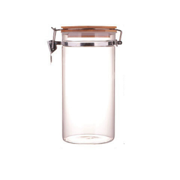 1350ml Clip Top Wooden Lid Glass Jar
