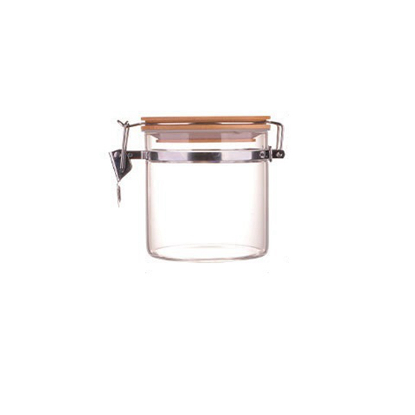 550ml Clip Top Wooden Lid Glass Jar