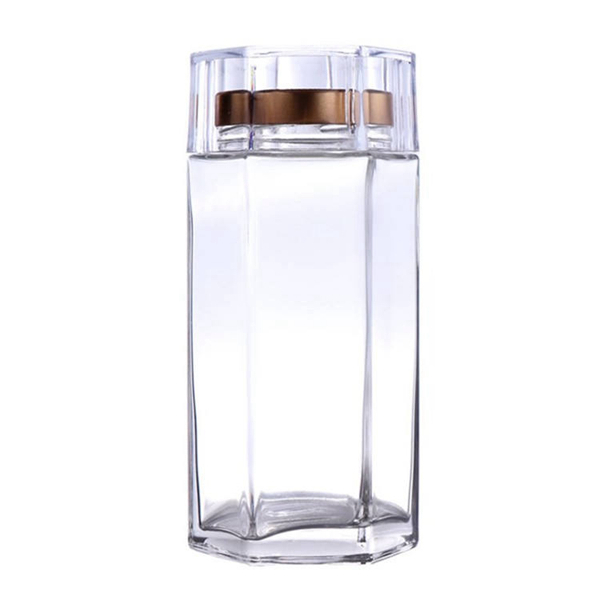 Hexagonal Glass Jar