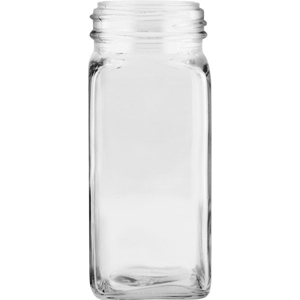 120ml French Square Spice Jar Glass Bottle