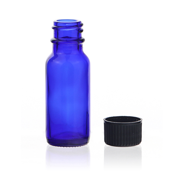 15ml Blue Boston Round Glass Bottle