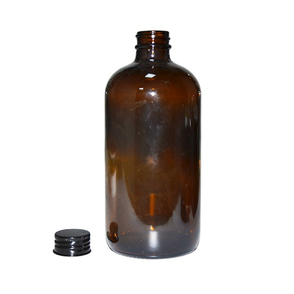 480ml Amber Boston Round Glass Bottle