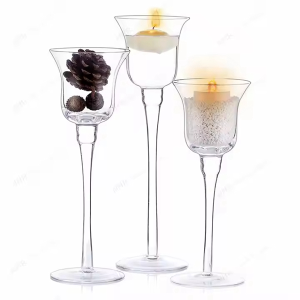 Tall Candlestick Glass Candle Holder